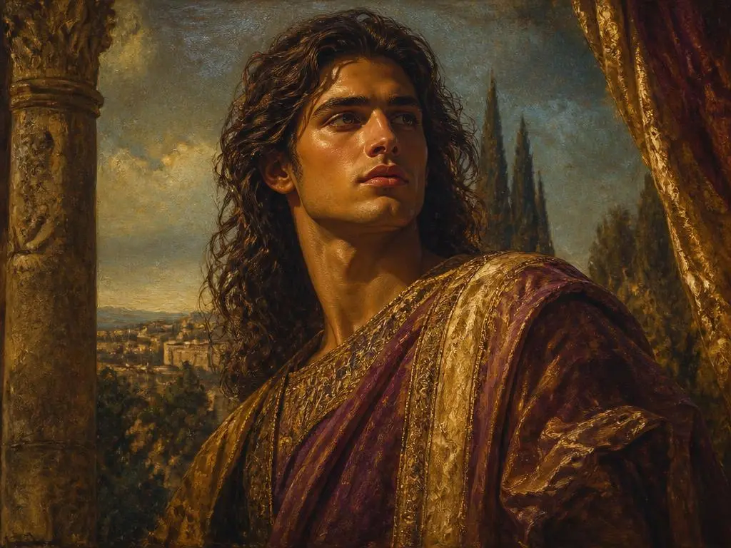 Representação artística de Absalão, filho rebelde do rei davi, personagem da Bíblia