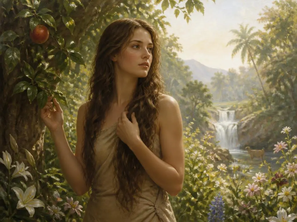 Representação artística de Eva, primeira mulher, mãe de todos os viventes, personagem da Bíblia