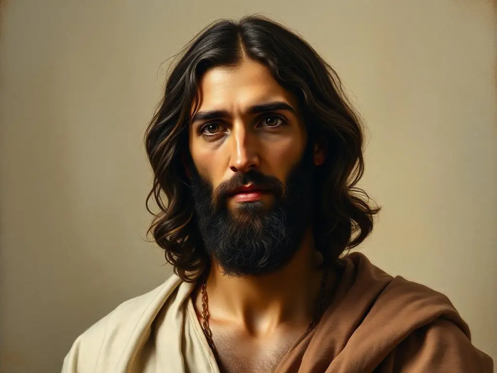 Representação artística de Jesus de Nazaré, centro do novo testamento, chamado cristo e filho de davi, personagem da Bíblia