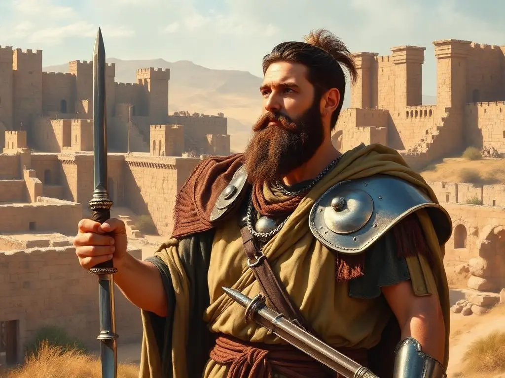 Representação artística de Josué, sucessor de moisés na conquista de canaã, personagem da Bíblia
