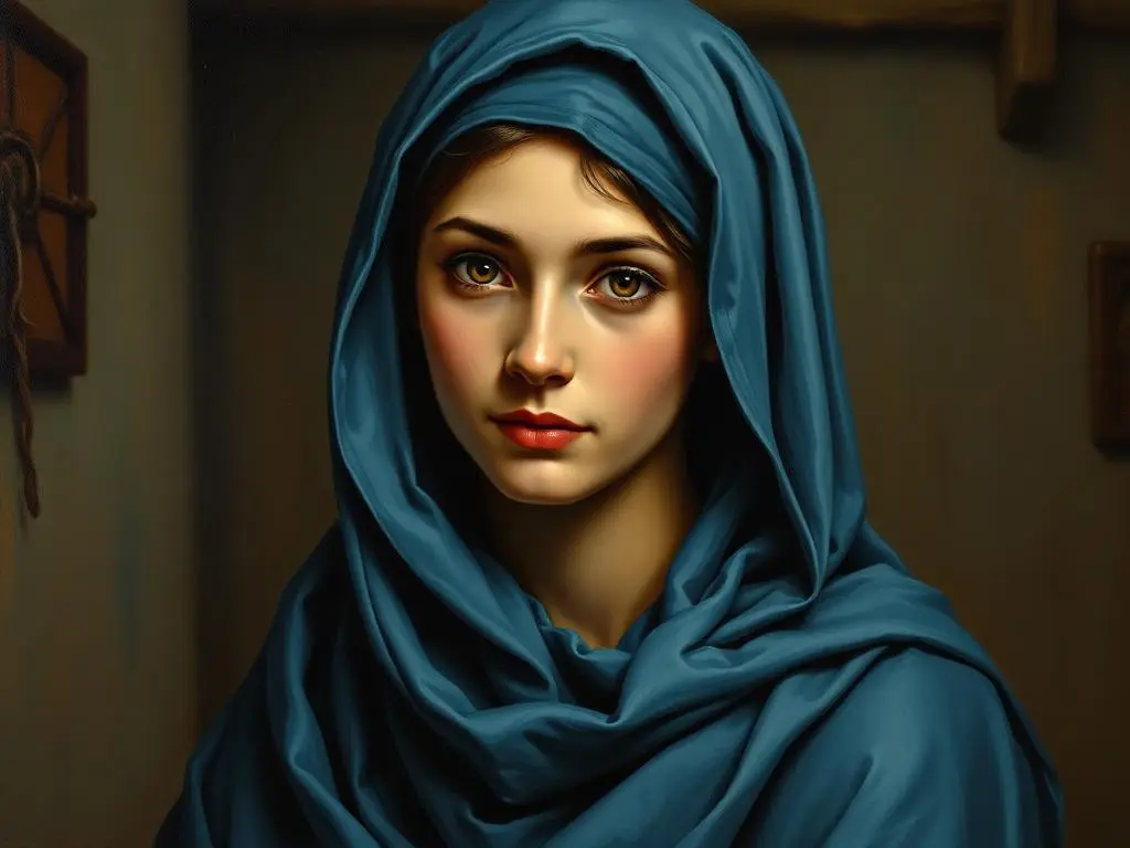 Representação artística de Maria, mãe de jesus, personagem da Bíblia
