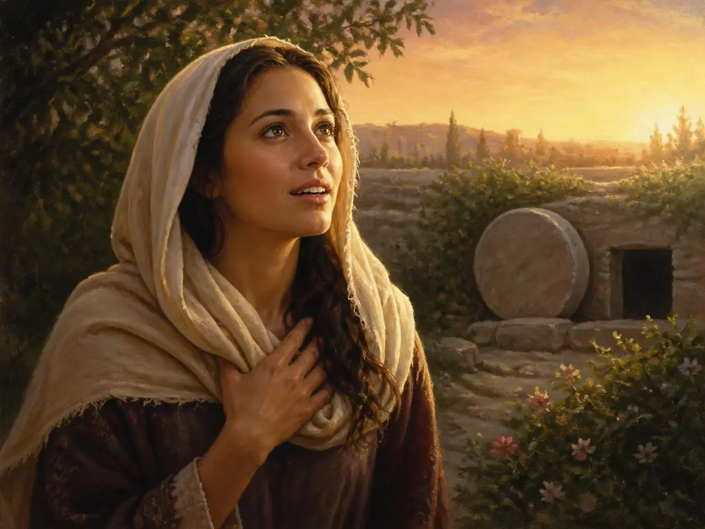 Representação artística de Maria Madalena, seguidora de jesus, primeira testemunha da ressurreição, personagem da Bíblia