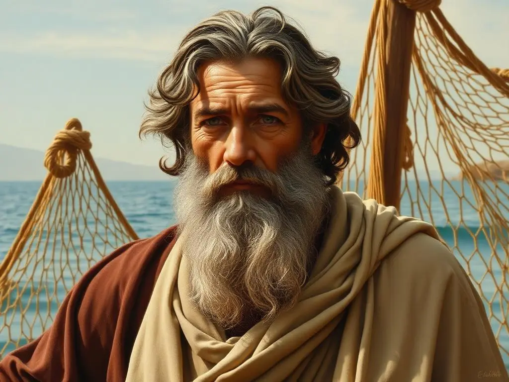 Representação artística de Pedro, pescador da galileia e líder dos apóstolos, personagem da Bíblia