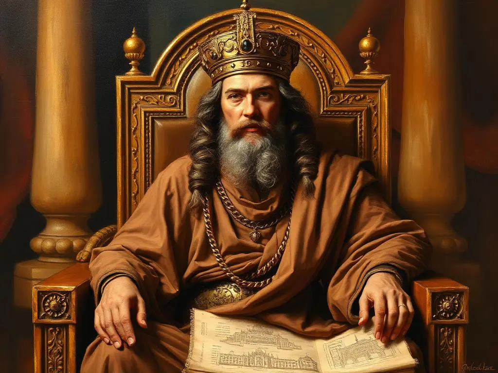 Representação artística de Salomão, terceiro rei de israel, construtor do templo de jerusalém, personagem da Bíblia