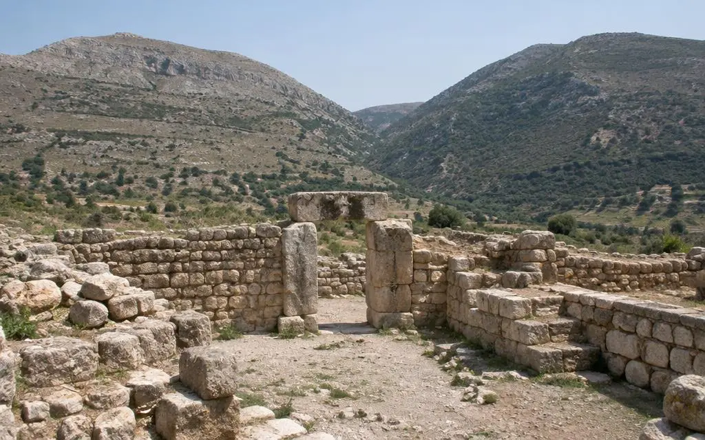 Vista de Siquém, cidade bíblico em próximo a Nablus, Cisjordânia