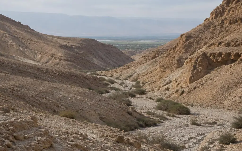Vista de Vale de Acor, vale bíblico em próximo a Jericó